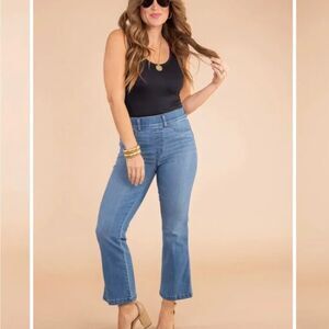 Spanx Denim Cropped Kick Flare Pant Jeans  XL Petite